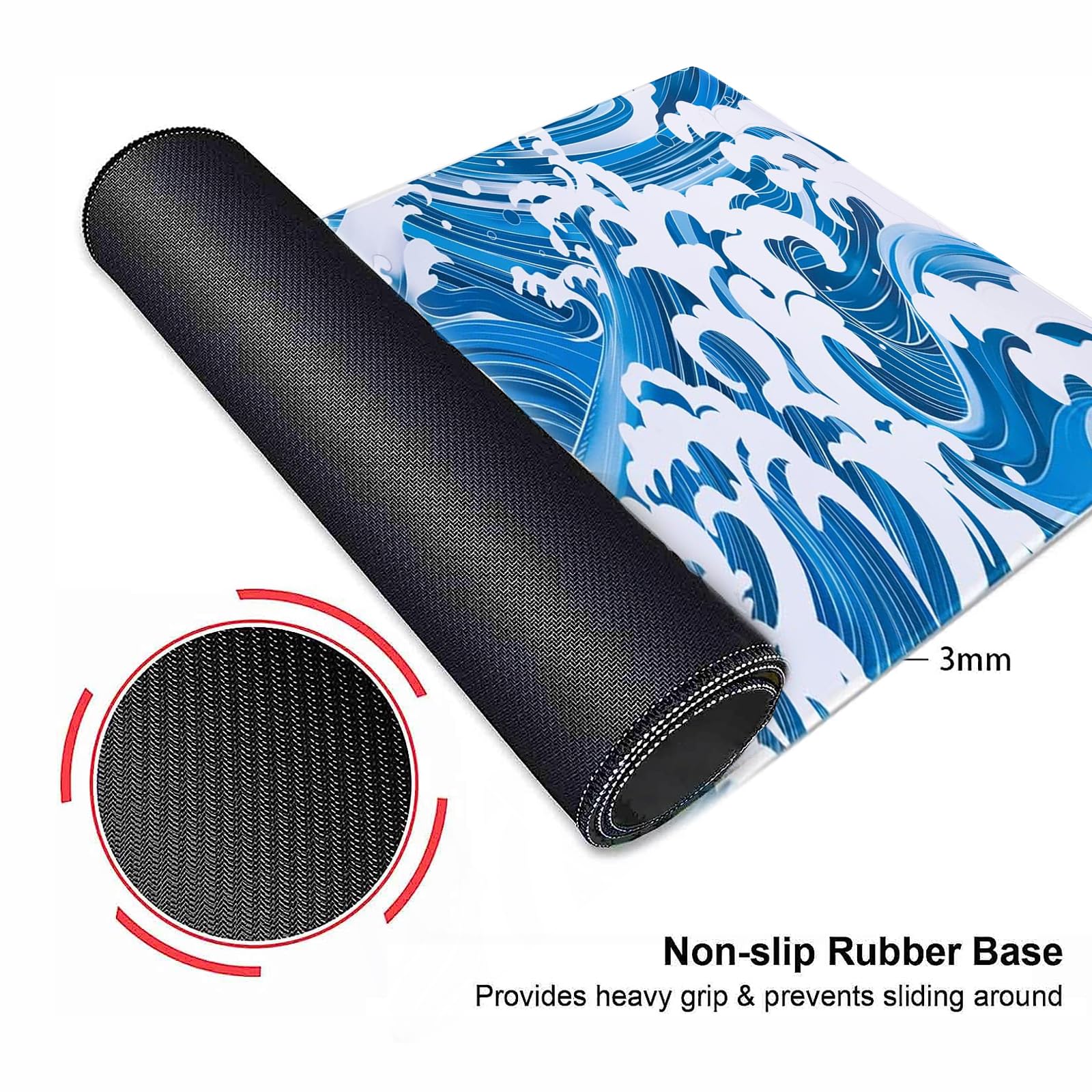 Amazon.co.jp：青と白の輪郭マウスパッド XXL エクステンデッド